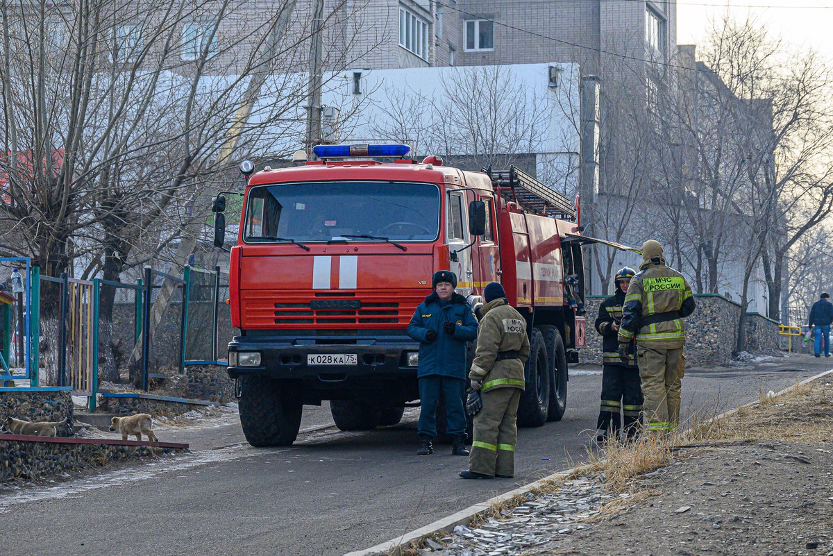 Пожарные в Забайкальском крае. 